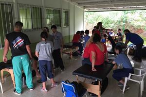 PT and OT Teams at work during the clinic set up at the Bajo Capulin School.